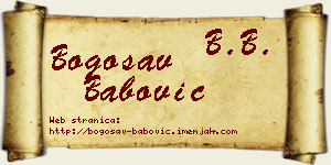 Bogosav Babović vizit kartica